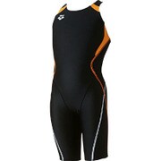 ARN-4020WJ-BKPG-R130 [UROKOSKIN ジュニア ハーフスパッツ （着やストラップ） R130 ブラック×Pオレンジ]