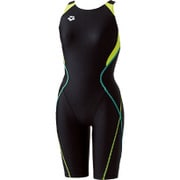 ARN-4020WN-BKKG-L [競泳用水着 AQUA RACING（アクア レーシング） セイフリーバックスパッツ（着やストラップ） レディース Lサイズ ブラック×Kグリーン]