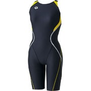 ARN-4020WN-CGYF-L [競泳用水着 AQUA RACING（アクア レーシング） セイフリーバックスパッツ（着やストラップ） レディース Lサイズ Cグレー×イエローF]