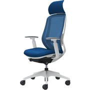 【完成品】 Sylphy（シルフィ） ミディアムブルー 【エクストラハイバック メッシュタイプ アジャストアーム付 ホワイトボディ 樹脂脚 ランバーサポート付 ナイロンキャスター】 ※受注生産 C68AXZ FMP3