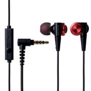ステレオヘッドホン BLACK BLACK BLACK マイク付きモデル レッド EHP-CB200MRD