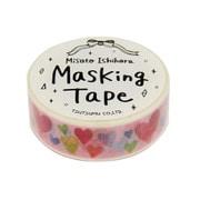 マスキングテープ 水彩ハート 15mm（幅）×10m巻 M-0115