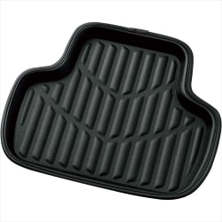 6416-06BK [カーマット 3Dレザーマット 軽自動車用 リア用1枚入り 防水 丸洗い可 ズレ防止加工 レザー素材 48×41cm ブラック]