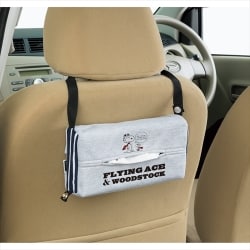 7503-05GR [車用ティッシュケース スヌーピー フライングスヌーピー 軽/普通車用 32×17×2cm グレー]