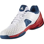 AQ2409-225 [テニスシューズ adizero club（アディゼロクラブ） オールコート メンズ 22.5cm ランニングホワイト/テックスティールF16/ビビッドレッドS13]