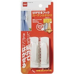はがせるフック カーテンふさかけ 白 2個 H2940