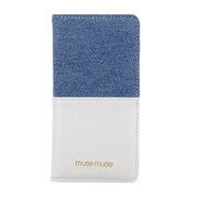 72301 [iPhone 7用 4.7インチ 手帳ケース musemuse デニムharf ホワイト]