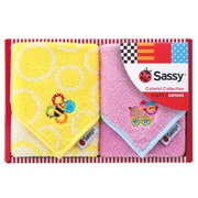 Sassy(ライセンス) ミニタオルセット ピンク＆イエロー