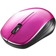 ワイヤレスマウス 無線(2.4GHz)接続式 BlueLED 3ボタンタイプ 電池式 シンメトリーデザイン ピンク BSMBW108PK
