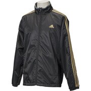 BV966 AZ4790 J/XO [M ESSENTIALS 3ストライプス ブライトツイル ウインドブレーカージャケット （裏起毛） メンズ XOサイズ ブラック]