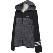 BWV87 AZ6539 J/L [HM ニットフリースジップパーカー W レディース Lサイズ ブラック/ホワイト]