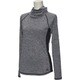 BUT67 B30813 [W ワークアウト 3ストライプ ハイネック長袖Tシャツ レディース J/L ダークグレイヘザー]