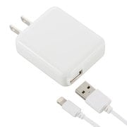 AC充電器＋ライトニングケーブル 1A 1m ホワイト MIP-AC1010S-W