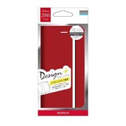 LP-I7LD35 [iPhone 7用 PUレザーケース Design+ Line柄 レッド/ブラック]