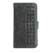 SW-LT101-BK [iPhone 7用 4.7インチ ケース スタッズ二つ折り横開きサークルタイプ ブラック]