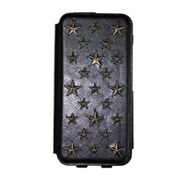 SW-LT102-BK [iPhone 7用 4.7インチ ケース スタッズ二つ折り横開きスタータイプ ブラック]
