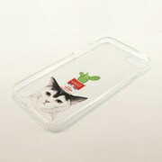 I7N06-16C784-04 [iPhone 7用 4.7インチ ケース CLEAR DESIGN Cactus cat]