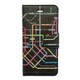 i7-RMP-1078 [iPhone 7用 4.7インチ ケース 手帳型ケース 路線図ブラック]