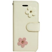 FV-IP7EF-IV [iPhone SE（第2世代）/8/7 4.7インチ用 ケース エナメルフラワー 手帳型ケース アイボリー]