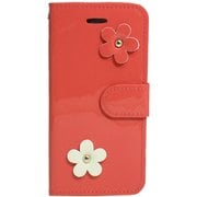 FV-IP7EF-ORP [iPhone SE（第2世代）/8/7 4.7インチ用 ケース エナメルフラワー 手帳型ケース オレンジピンク]