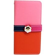 FV-IP7PF-PKO [iPhone 8 Plus/7 Plus用 ケース フラワーボタン バイカラー 手帳型ケース ピンク×オレンジ]