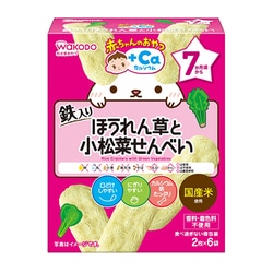 ほうれん草小松菜センベイ 2枚×6 AO02 [対象年齢：7か月頃～]