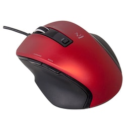 小型有線5ボタンBlueLEDマウス Sサイズ レッド MUS-UKF120R