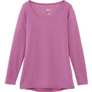 ブレスサーモ エブリプラス ラウンドネック 長袖シャツ レディース Lサイズ ラベンダー [C2JA684169]