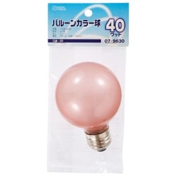 白熱電球 バルーンカラー球 E26口金 110V 40W レッド LB-G7640-BR