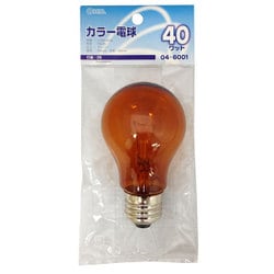 白熱電球 バルーンカラー球 E26口金 110V 40W アンバー LB-PS5640-AN