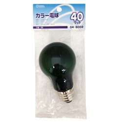 白熱電球 カラー球 E26口金 110V 40W グリーン LB-PS5640-CG