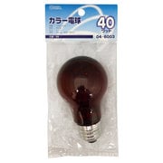 白熱電球 カラー球 E26口金 110V 40W レッド LB-PS5640-CR