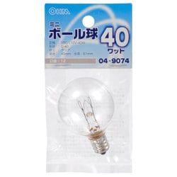 ミニボール球 G40 E12 40W クリア LB-G4240-C