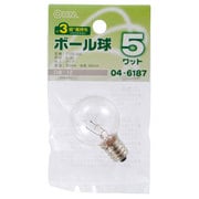 長寿命ボール球 G30 E12 110V 5W クリア LB-G3205-CLL