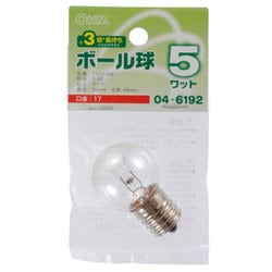 長寿命ボール球 G30 E17 110V 5W クリア LB-G3705-CLL