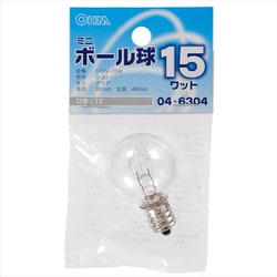 ミニボール球 G30 E12 110V 15W クリア LB-G3215-C