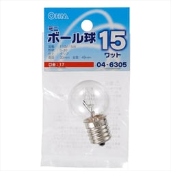 ミニボール球 G30 E17 110V 15W クリア LB-G3715-C