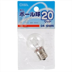 ミニボール球 G30 E17 20W クリア LB-G3720-C