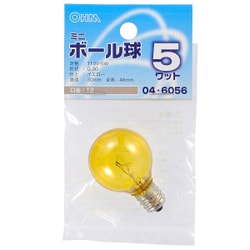 ミニボール球 G30 E12 110V 5W 黄