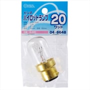 ピン式パイロットランプ T26 B22D 110V 20W クリア LB-P6B2D20-C