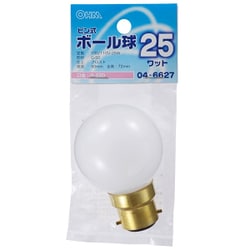 ピン式ボール球 G50 B22D 110V 25W フロスト LB-G5B25-F
