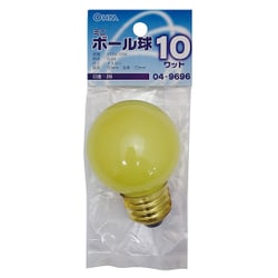 白熱電球 ミニボール球 E26口金 100～110V 10W イエロー LB-G5610-Y