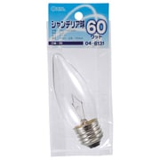 白熱電電球 シャンデリア球 E26口金 100~110V 60W クリア LB-C7660-C
