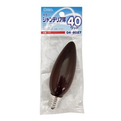 白熱電球 シャンデリア球 E17口金 100～110V 40W レッド LB-C2740-CR