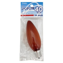 白熱電球 シャンデリア球 E17口金 100～110V 40W アンバー LB-C2740-AN