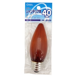 白熱電球 シャンデリア球 E26口金 100～110V 40W アンバー LB-C7640-AN