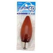 白熱電球 シャンデリア球 E26口金 100~110V 40W アンバー LB-C7640-AN
