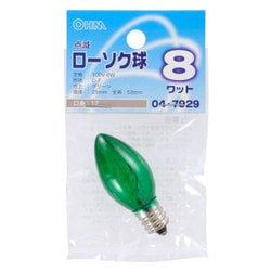 点滅ローソク球 E12/8W グリーン