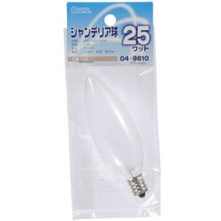白熱電球 シャンデリア球 100～110V E12口金 25W フロスト LB-C2225-F
