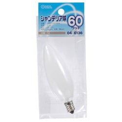 白熱電球 シャンデリア球 100～110V E12口金 60W ホワイト LB-C2260-W